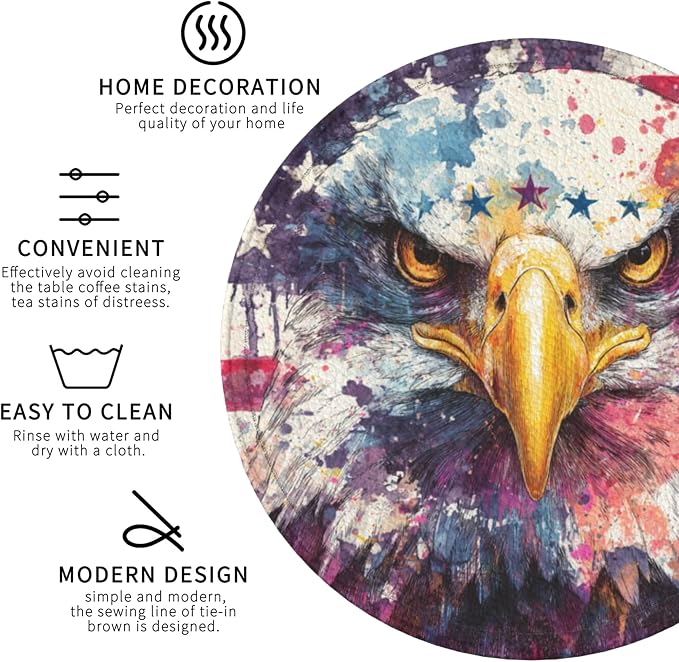 America Coasters Leather Round Drink Coasters 6 Pcs Set - Image 4