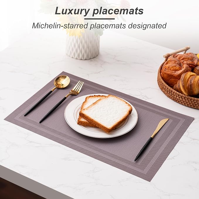 Placemats Set of 4 Washable Indoor | Outdoor Vinyl Place Mats - Image 5