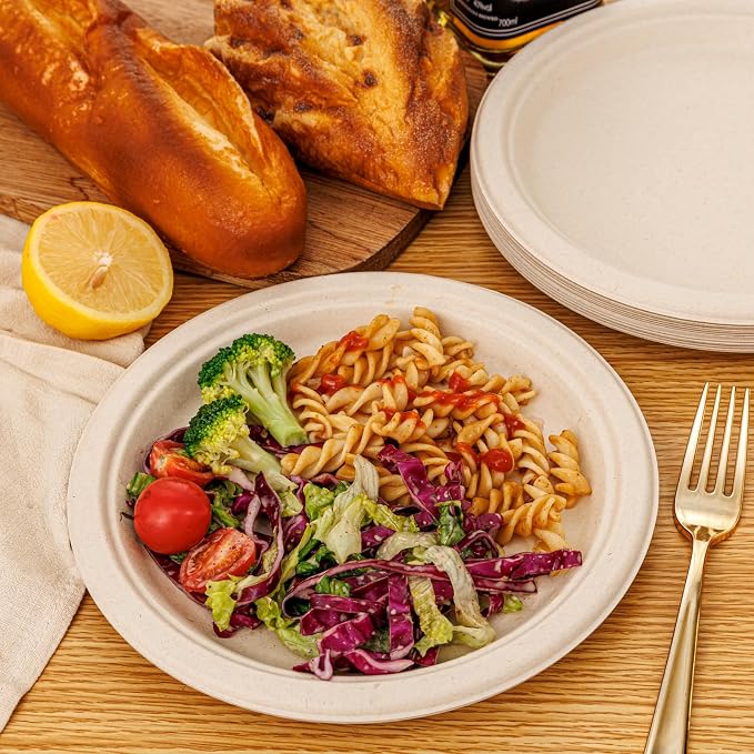 WELLIFE Paper Plates 9 Inch 125-Pack Heavy Duty Paper Plates Bulk | 100% - Image 6