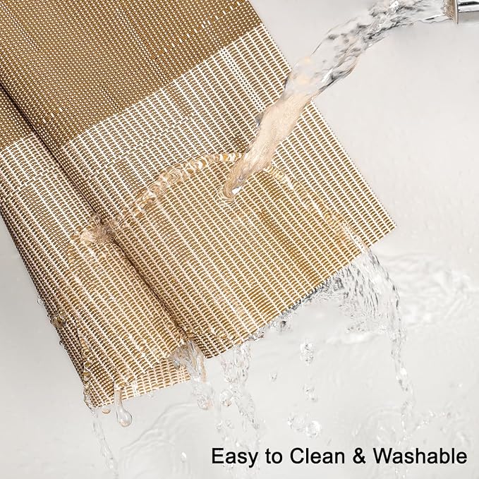 Table Runner 71 Inches Long, Vinyl Woven Farmhouse Table Runners | Washable - Image 3