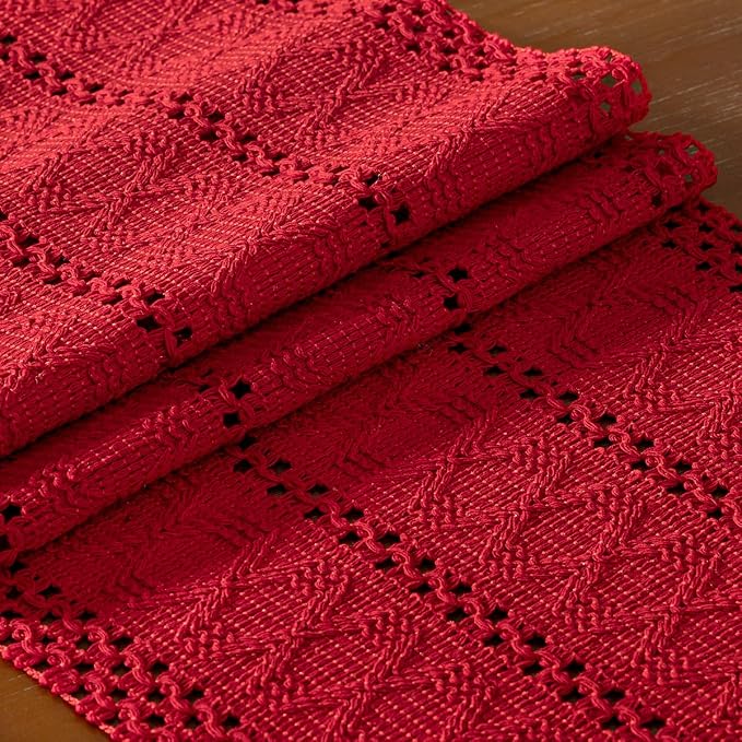 DeZerlor Boho Macrame Table Runner Spring Easter Farmhouse Woven Table Runner - Image 6