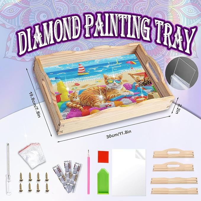 EWJRNSF Diamond Art Kits for Adults Wooden Serving Trays - Image 2