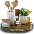 Lazy Susan Turntable Organizer for Table Top, 12’’ Round Wooden Lazy Susan for by HGF
