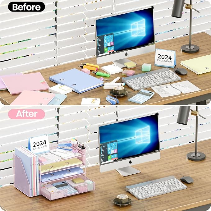 Desk Organizer, 4-Tier Desktop File Organizer - Image 2