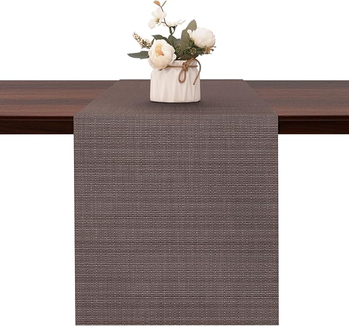 Table Runner 72 Inches Long, Vinyl Woven Heatproof Table Runners | Washable by Banchif