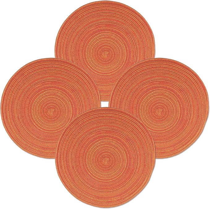 MIAOMIAO Round Placemats Set of 4 Woven Braided Place Mats | 14.5 Inch Cotton by Unknown