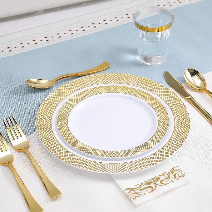 FOCUSLINE 175 Count Gold Dinnerware Set - Image 5