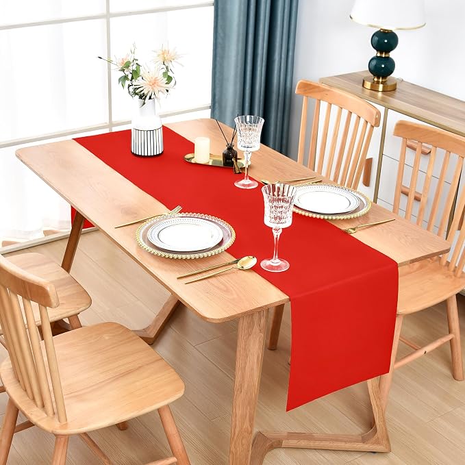 Farmhouse Red Table Runner Dining Table Runners 90 Inches Long Coffee Table - Image 2