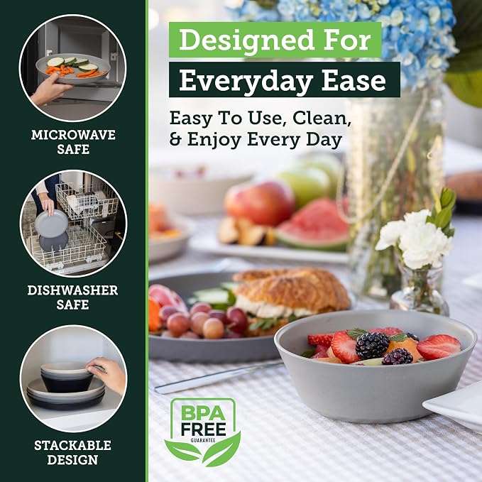 Grow Forward Premium Wheat Straw Plates and Bowls Sets - Image 4