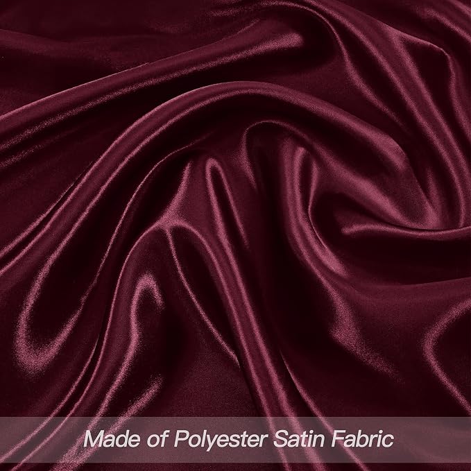 P Pothuiny 24 Pcs Burgundy Satin Napkins 17 x 17 Inch, Satin Cloth Napkins | - Image 4