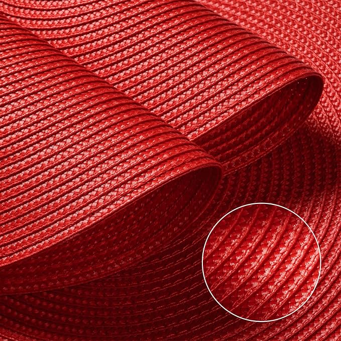 FunWheat Round Braided Placemats Set of 6 Table Mats - Image 4