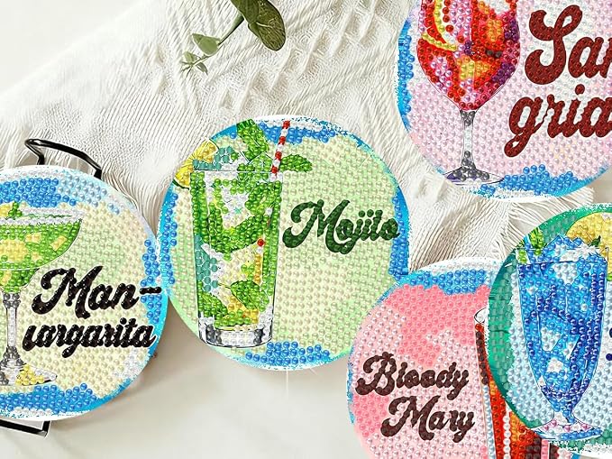 Benjenes 8PCS Diamond Art Coasters Kit - Image 7