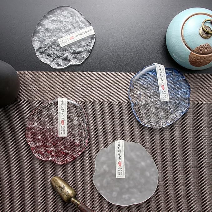 Lead-Free Crystal Glass Round Coasters, 11cm Thickened and Durable, Japanese - Image 2