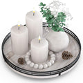 AMH 12-Inch Whitewashed Farmhouse Lazy Susan Tray by AMH