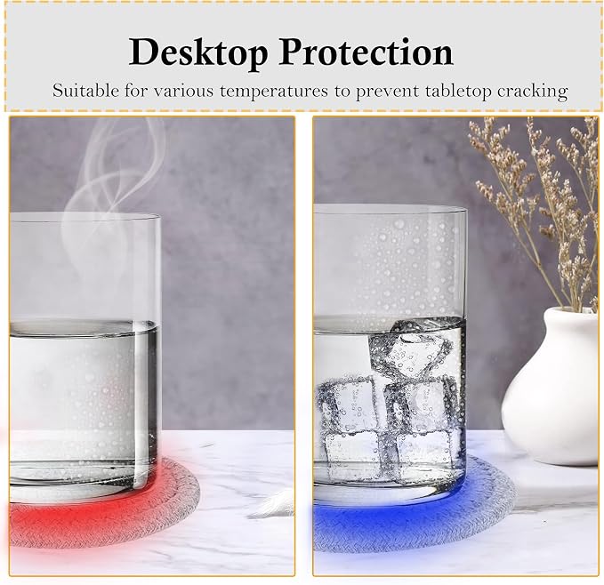 Woven Coasters Set of 16, Absorbent Drink Coasters - Image 5