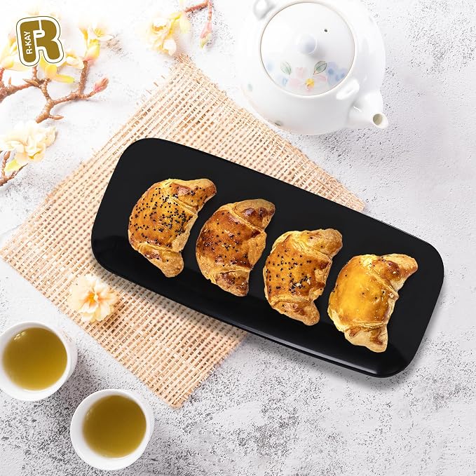 R-kay 4 Pack Black Plastic Serving Tray - Image 2