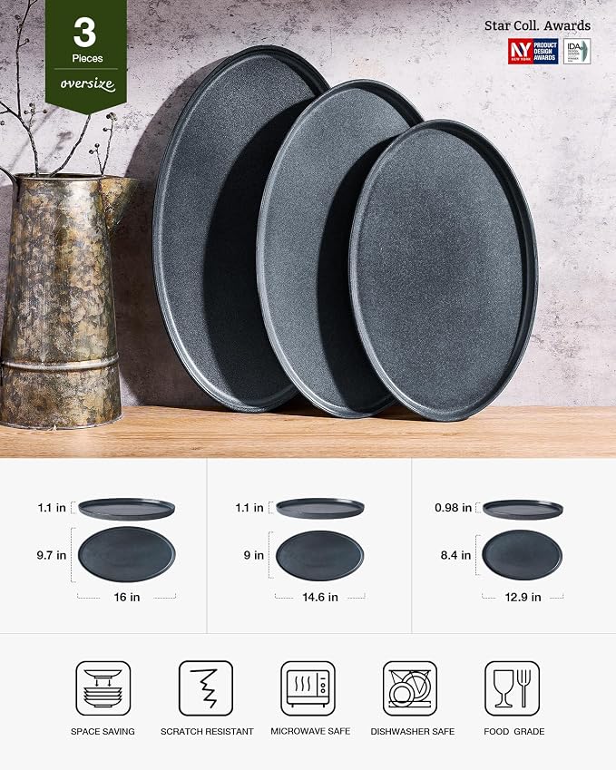 famiware Large Serving Platters Set of 3 Sizes - Image 2