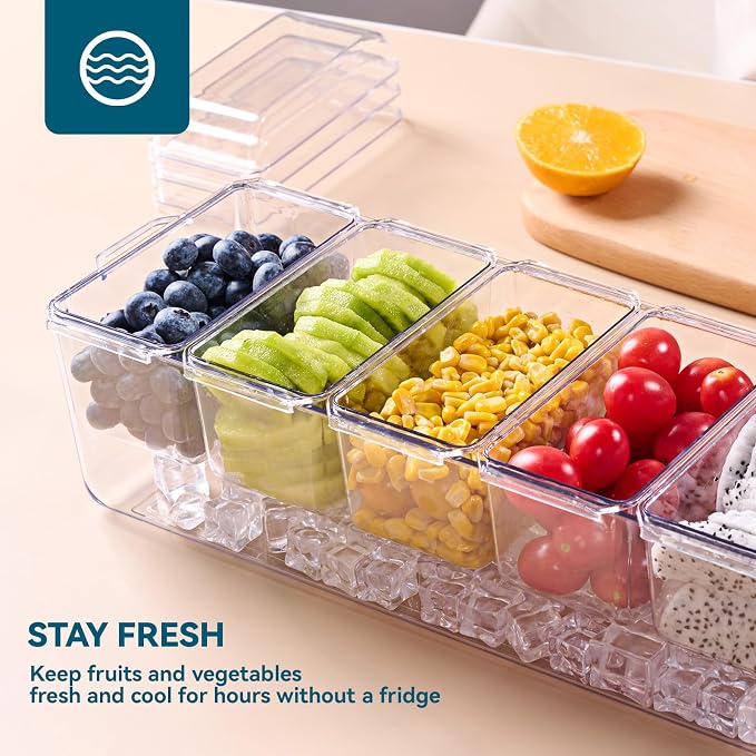 2 Pack Garnish Tray Chilled Condiment Server - Image 3