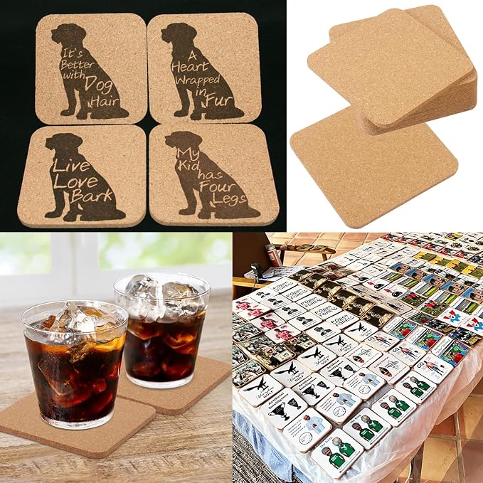 130 Pieces 4 x 4 Inch Cork Coasters - Image 7