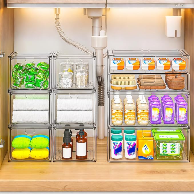 6-Pack Acrylic Stackable Storage Drawers - Image 4