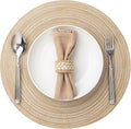 Round Placemats Set of 6 Woven Placemats Washable Braided Table Mats by BAROYAL