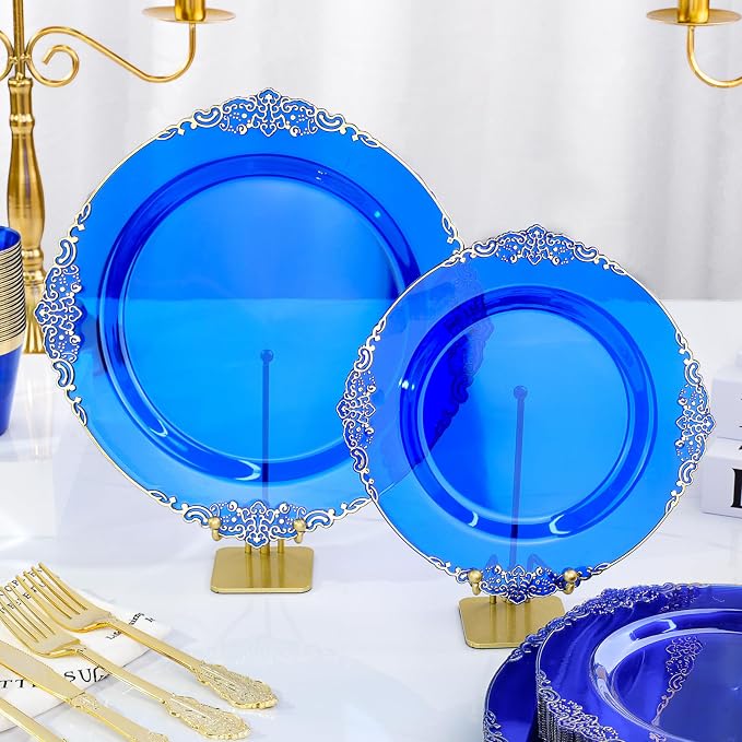 Bestluck 350PCS Blue Disposable Dinnerware - Image 4