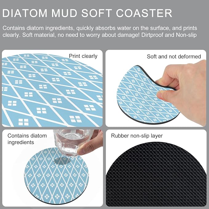 Minimalist Art Coasters Set of 6, Absorbent Coasters - Image 9