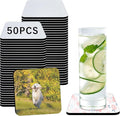 50 PCS Sublimation Coasters Blanks Bulk, 4x4 Inch Square Blank Cup Mat Rubber by ORJ