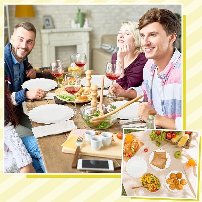 NatNarr 30 Pcs White Paper Plates 9.5 In White Plates Disposable | Heavy Duty - Image 7