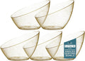 5 Pack Gold Angled Plastic Serving Bowl Disposable by PoshSetting