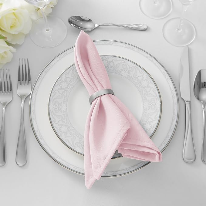 Lann's Linens Set of 12 Cloth Dinner Napkins, 20-inch Polyester Napkins - Image 5