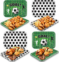 Vesici 4 Pack Soccer Melamine Serving Trays, 13 x 10 in Rectangular Serving by Vesici