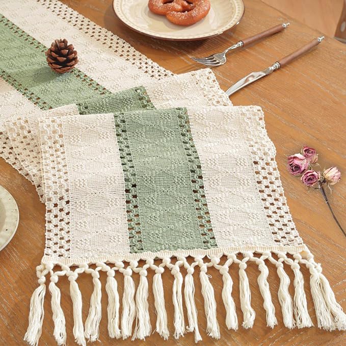Sage Green Table Runner 120 Inches Long by Niviy