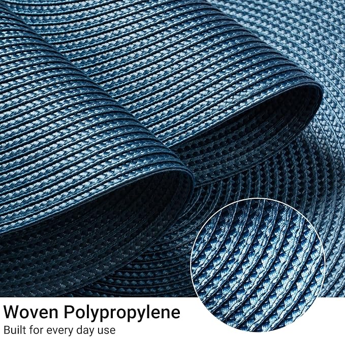 FunWheat Round Braided Placemats Set of 6 Table Mats - Image 4
