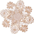 European Antique Jacquard Lace Table Doilies, Small Farmhouse Linen Embroidered by VIRFONOR