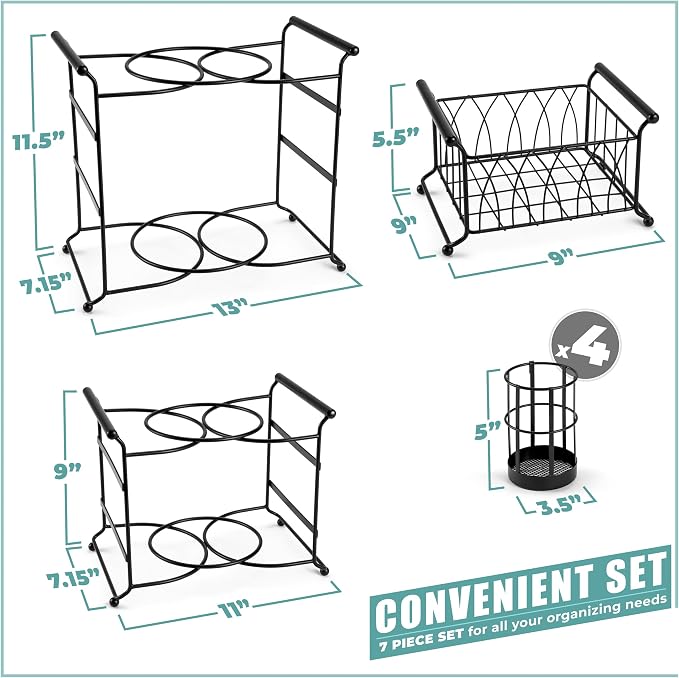 Sorbus® Buffet Caddy — 7-Piece Stackable Set Includes Plate, and Silverware - Image 3