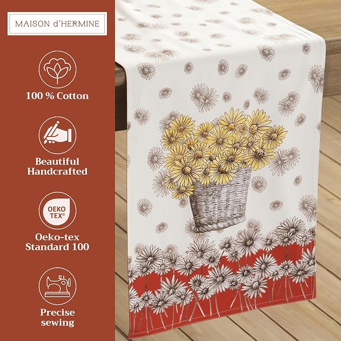 Maison d' Hermine Table Runner 100% Cotton 14.50" x 72" | Table Runners 72 - Image 2