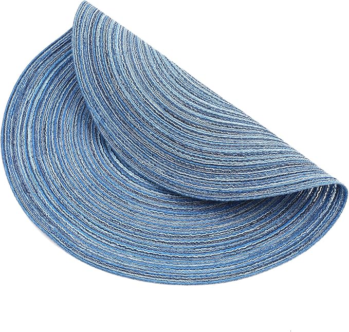 SHACOS Round Braided Placemats Set of 12 Circle Place Mats Cotton Polyester - Image 8