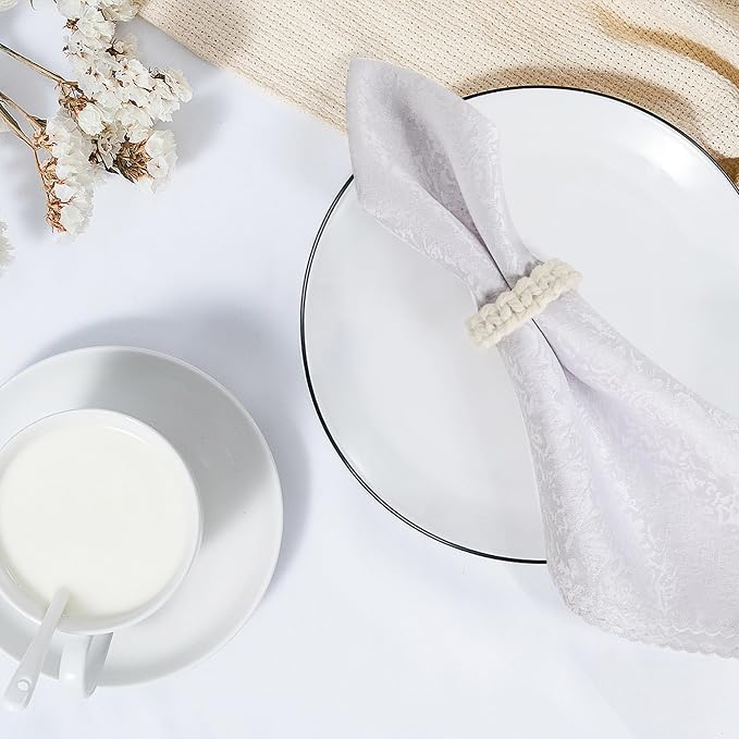 Meplait Napkin Rings Set of 6, Boho Napkins Holders Ring - Image 4