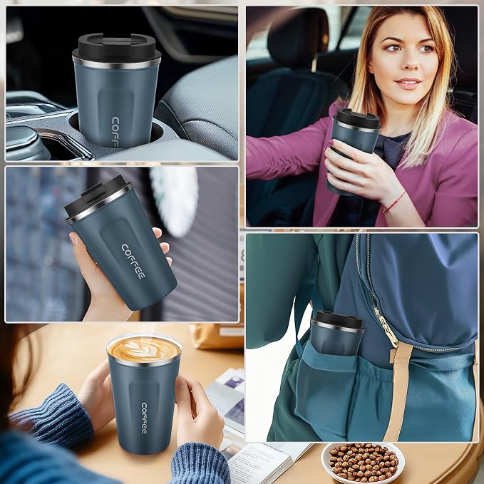 MOMSIV 12oz Travel Coffee Mug, Insulated Coffee Cup - Image 7