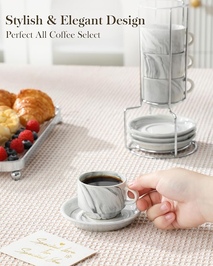 MALACASA 2.5 OZ Porcelain Espresso Cups - Image 5