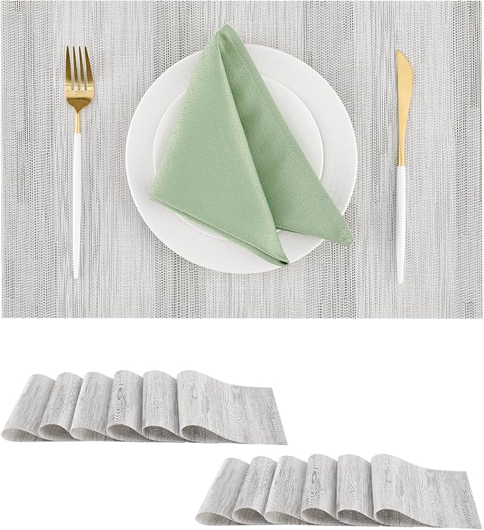 Leetaltree Lightsteel Black Placemats Set of 12 by Leetaltree-ArtatEveryTable