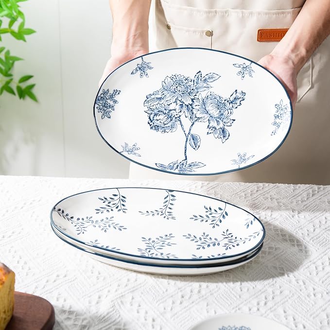 Ceramic Serving Platter, Large Oval Dinner Plates, Large Serving Trays - Image 5