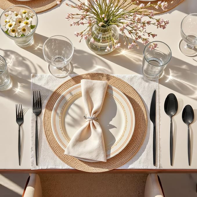 18/10 Silverware Set for 8, 40 Piece Black Stainless Steel Flatware Cutlery | - Image 9