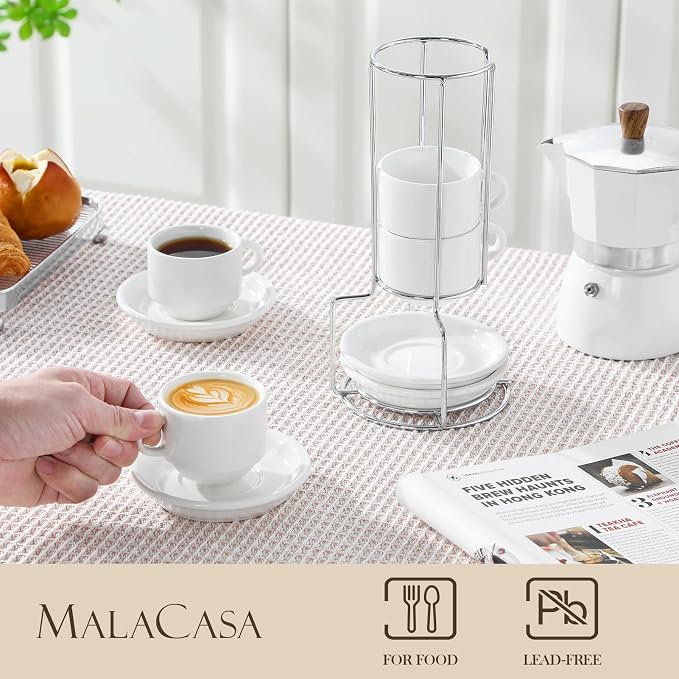MALACASA 2.5 OZ Porcelain Espresso Cups - Image 3