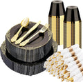 Bestluck 350PCS Black Disposable Dinnerware by Bestluck