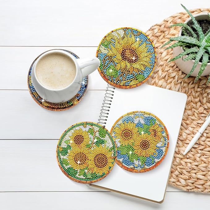 Sunflower Diamond Art Painting Coasters - Image 7