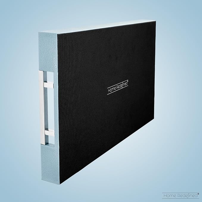 Modern 17.5"x12" Rectangle Baby Light Blue Glossy Shagreen Faux Leather - Image 5