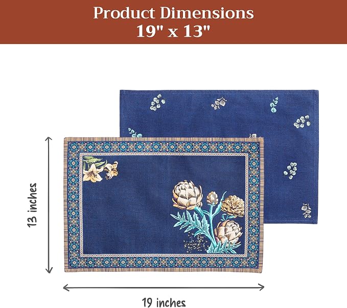 Maison d' Hermine Placemats Set of 4 Reusable 100% Combed Cotton | Cloth Place - Image 5