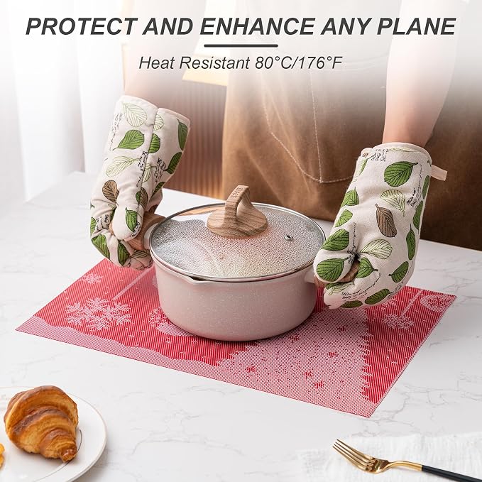 Placemats Set of 4 Washable Indoor | Outdoor Vinyl Place Mats - Image 3